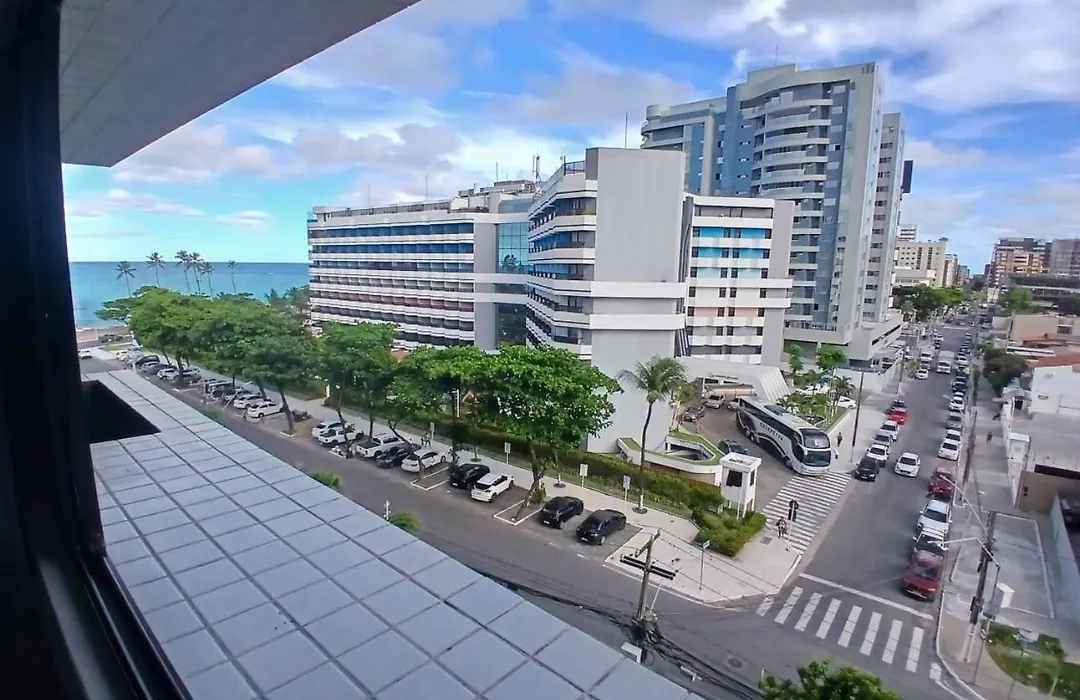Stúdio com restaurante, mini-mercado, academia, vista praia, piscina - Apto 508-1